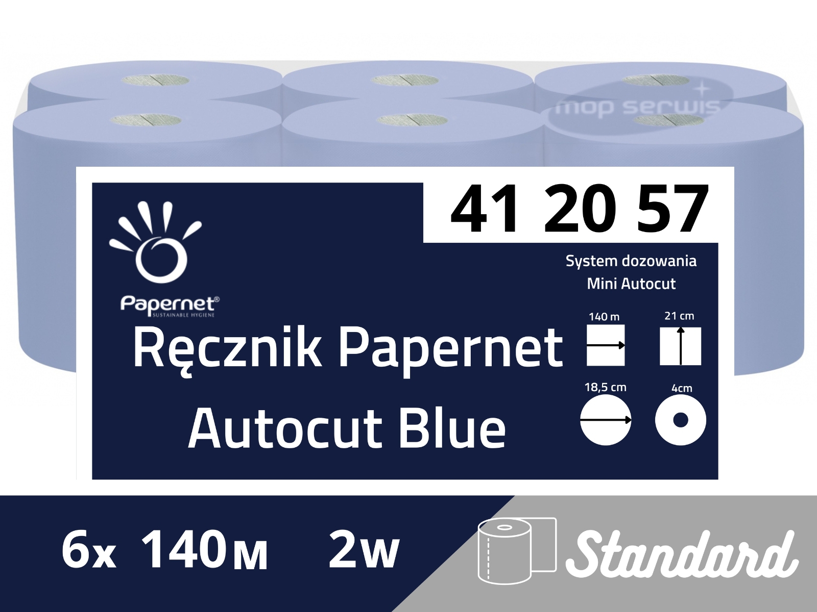 Ręcznik x6 Papernet Autocut 412057 Blue 140m